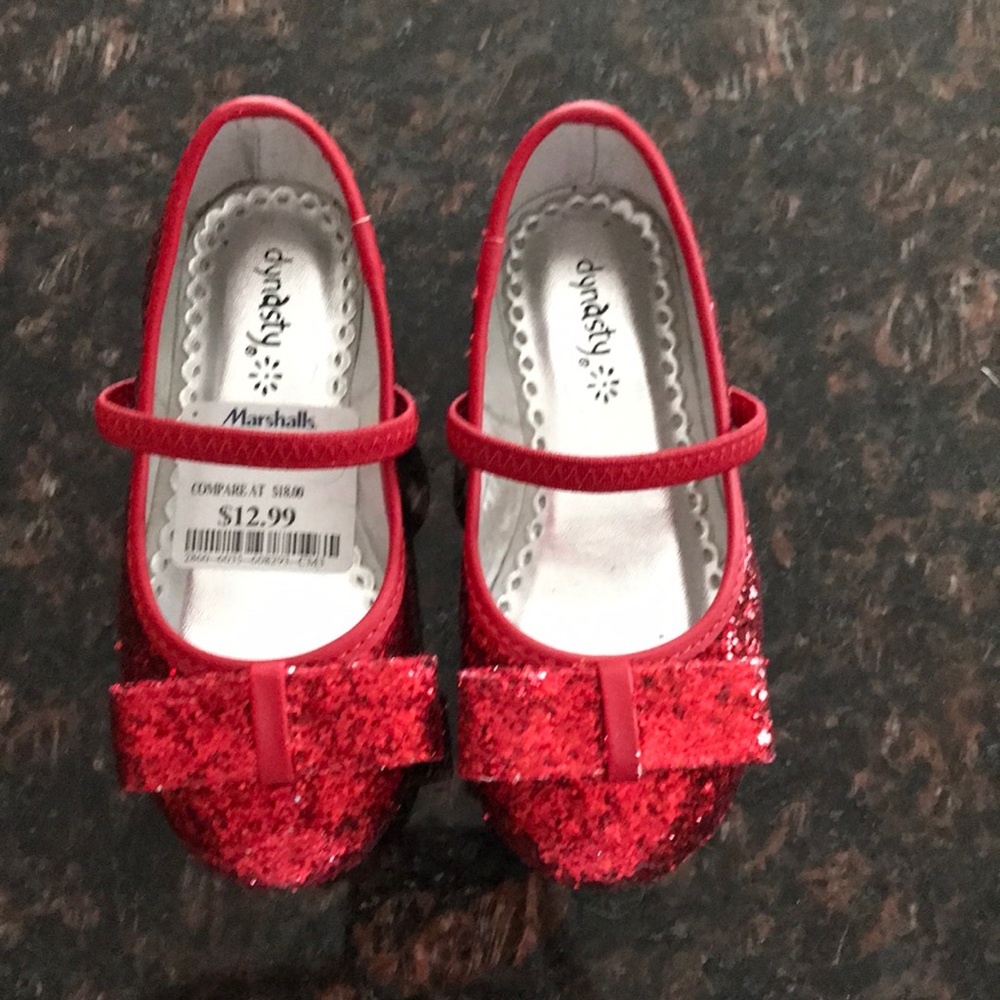 Toddler Girl Red Sparkle Shoes